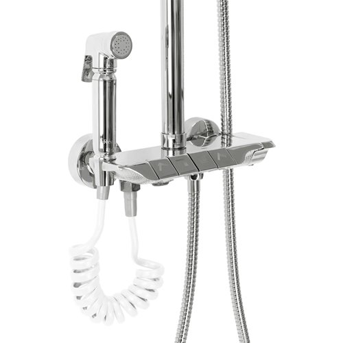 Chromowany zestaw prysznicowy z wylewką Max Rea