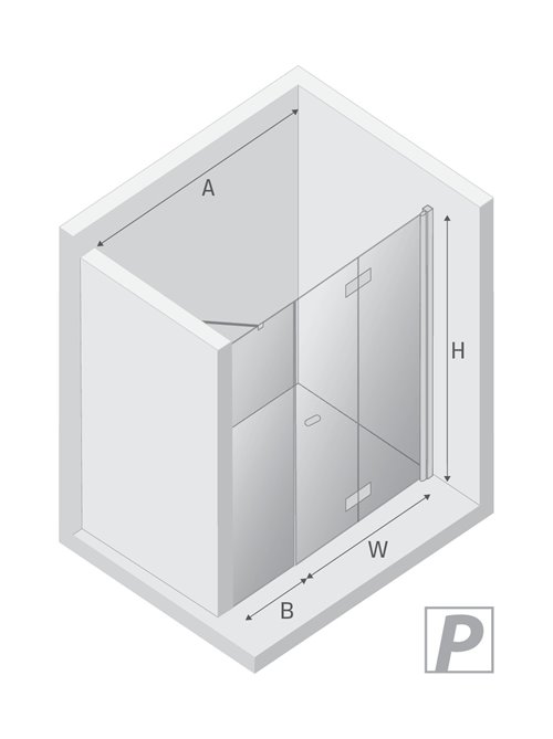Drzwi prysznicowe składane 130 cm prawe D-0154A/D-0094B  New Soleo