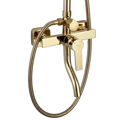 Złoty zestaw prysznicowy z wylewką Argus Rea Gold