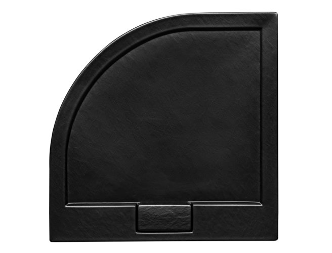 Zarya Besco chromowana kabina prysznicowa 80x80 powłoka ProClean + czarny brodzik 4,5 cm Axim Stone Effect Black