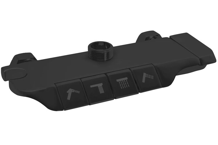 Czarny zestaw prysznicowy z wylewką Max Rea