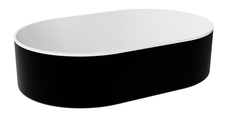 Besco Lova B&W Matt umywalka nablatowa czarno biała 34x53x13 cm UMM-LBW-N