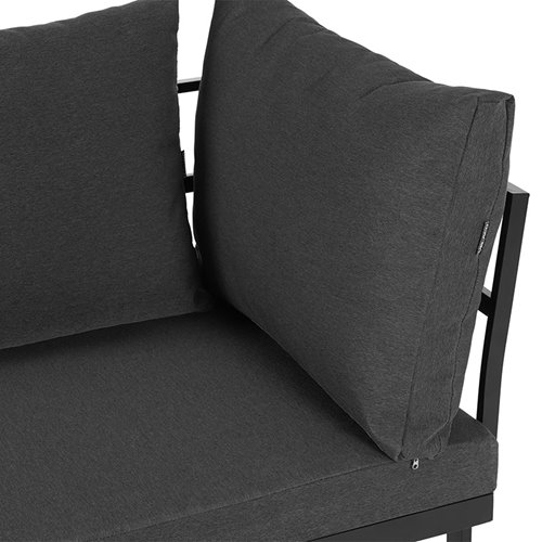 Zestaw mebli ogrodowych metalowych stół i narożnik Toba kolor czarny