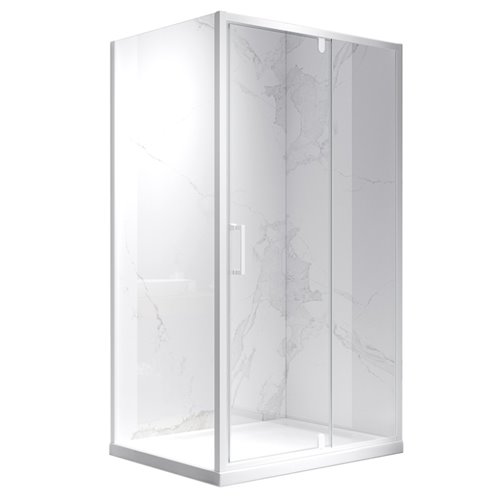 Biała prostokątna kabina prysznicowa 100x90 drzwi uchylne KZ07A