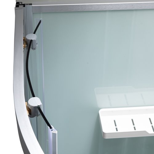 Kabina prysznicowa półokrągła zabudowana profil stal szczotkowana 80x80 Puerto zdjęcie 12