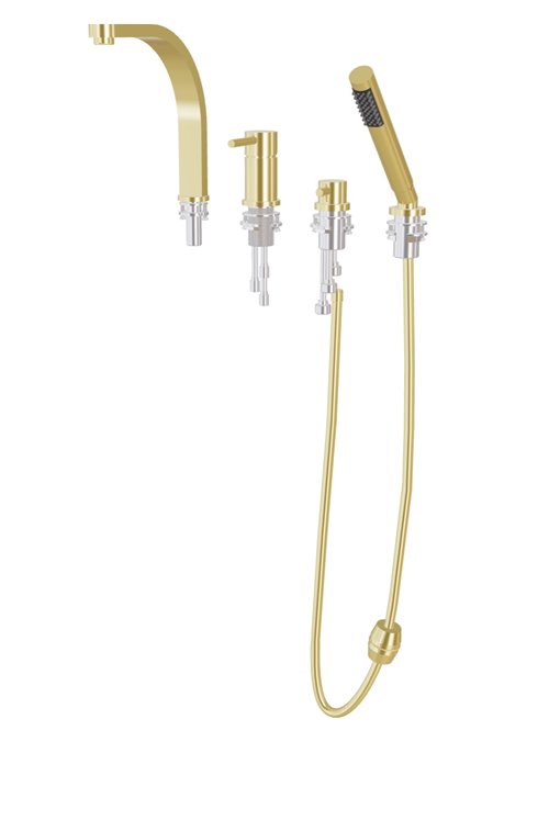 Bateria wannowa 4-otworowa złota Decco Besco