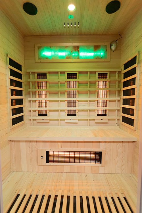 Sauna na podczerwień trzyosobowa panele sól himalajska 150X120X190CM MO-EA3R Infrared Mazur
