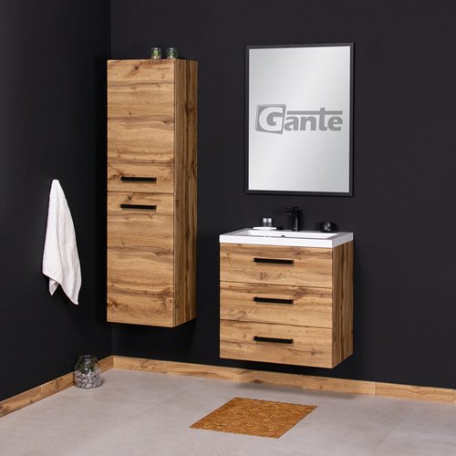 Szafka wisząca z umywalką 60 cm kolor dąb naturalny 39/3 seria Fokus Loft Gante