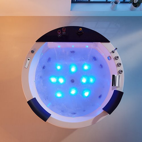 Wanna z hydromasażem okrągła do zabudowy + obudowa 155x155 cm Della 916