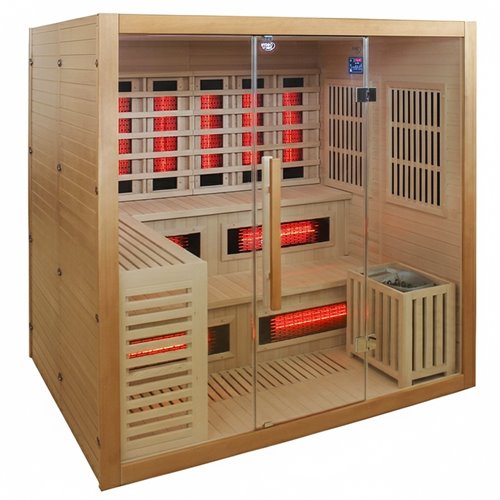 Sauna Combo na podczerwień + fińska 6-osobowa 200x160 cm Helsi2 8KW