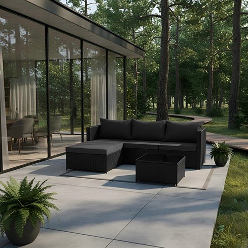 Meble ogrodowe technorattan sofa, stół, dostawka zestaw Volta zdjęcie 14