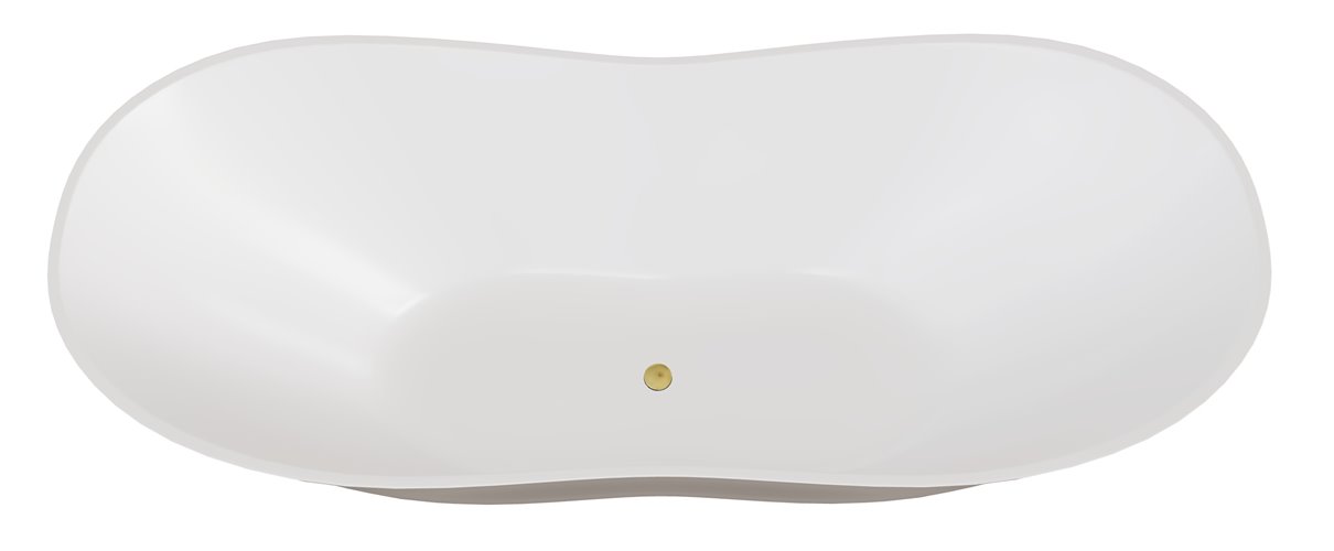 Wanna z konglomeratu czarno-biała 160 cm + klik-klak złoty Viya B&W Besco WMD-160-VWG