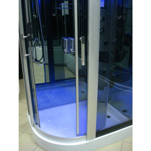 Kabina prysznicowa zabudowana na niskim brodziku 120x85 z sauną Monako Lewa