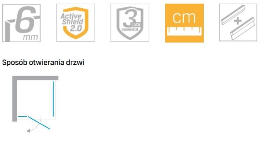 Kabina prysznicowa 90x100 lewa D-0113A/D-0085B New Renoma New Trendy