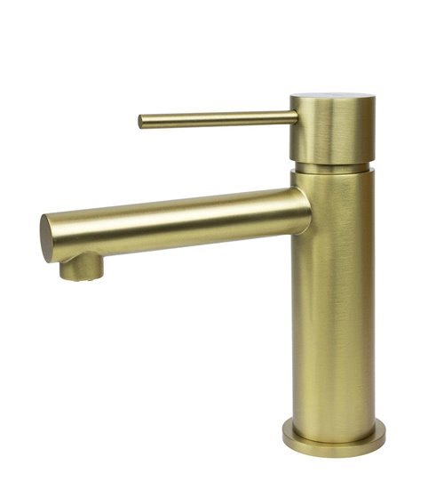 Złota szczotkowana bateria umywalkowa niska CMB7511BGL Lugo Corsan