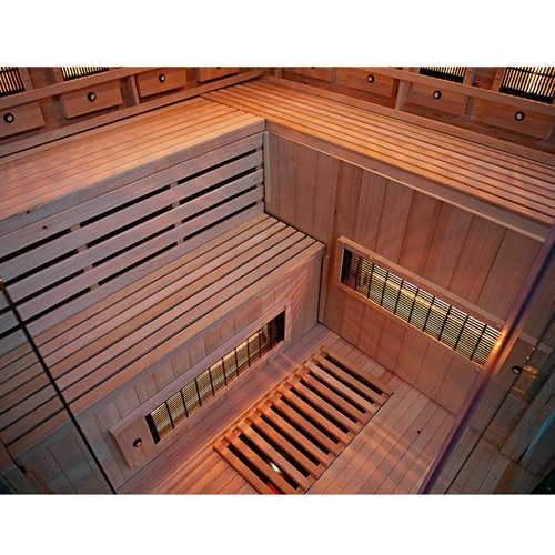 Sauna na podczerwień 6-osobowa 180x180 cm grzejniki kwarcowe i karbonowe Alta7 Infrared