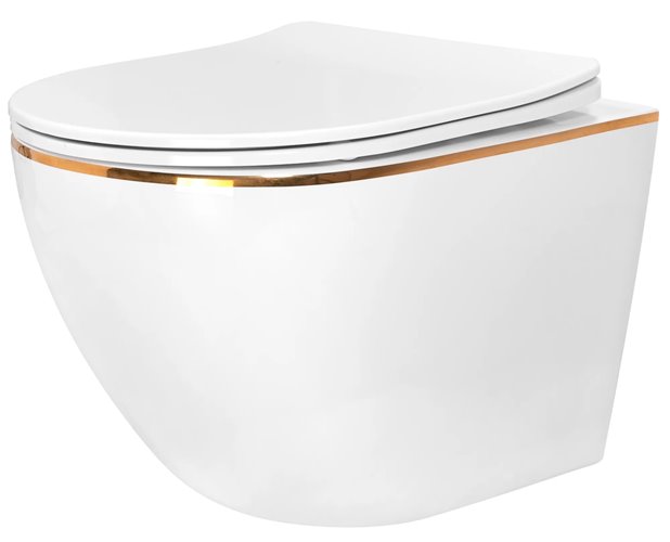 Misa wc wisząca Rimless Carlo Flat White Gold Edge Rea