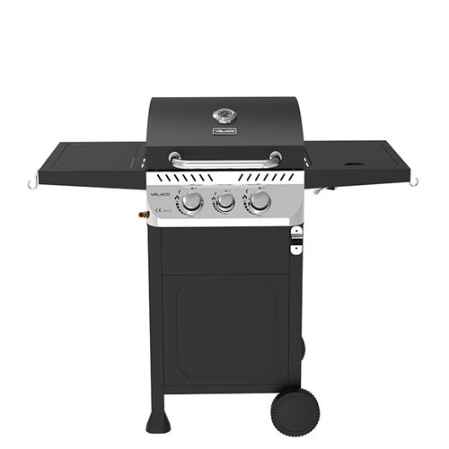 Grill gazowy APOLLO-A kolor czarny ruszt żeliwny moc 8,5 kW + pokrowiec + palnik boczny