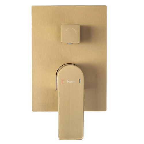 Złoty szczotkowany zestaw prysznicowy podtynkowy Moby Rea