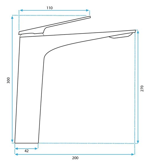 Złota bateria umywalkowa wysoka Avalon Rea