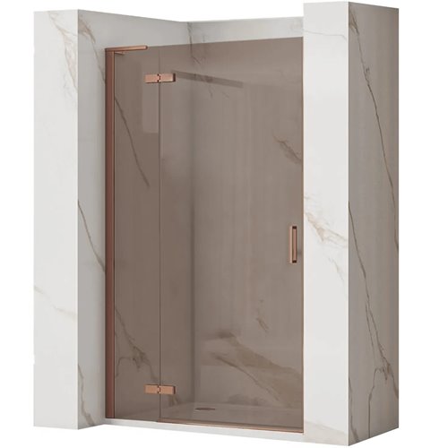 Drzwi prysznicowe uchylne miedź szczotkowana 80 cm Hugo Rea