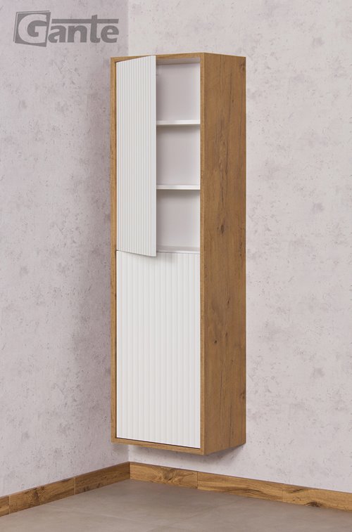 Słupek łazienkowy wiszący dąb naturalny/biały mat 155x45 cm Venus Gante