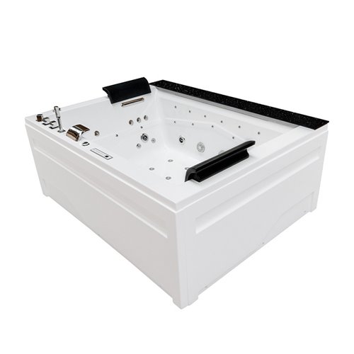 Wanna z hydromasażem prostokątna do zabudowy + obudowa Kalambo BL 190x150 cm