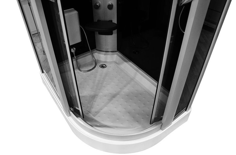 Kabina prysznicowa z hydromasażem na niskim brodziku 120x85 prawa MO-09914P