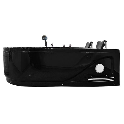 Czarna wanna z hydromasażem dwuosobowa 180x120 cm MO-1631B Prawa