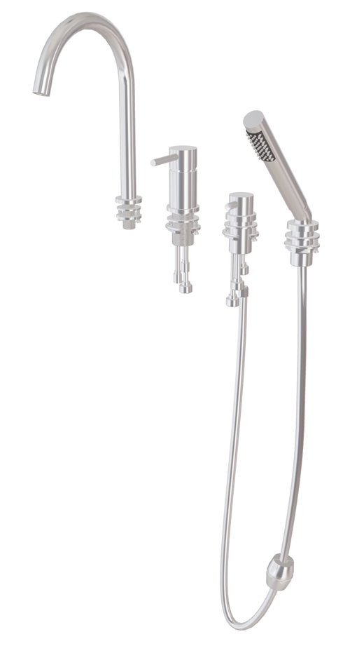 Bateria wannowa 4-otworowa chrom Illusion Besco BW-I4-CH