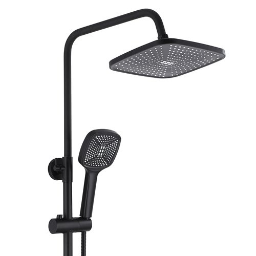 Czarny zestaw prysznicowy z wylewką Argus Rea