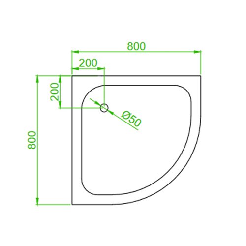 Kabina prysznicowa półokrągła zabudowana 80x80 Puerto