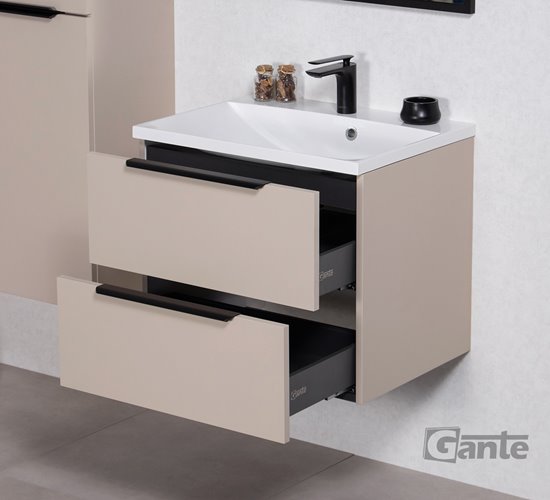 Szafka łazienkowa wisząca z umywalką 60 cm 46/2 Sydney Smooth kolor Macadamia