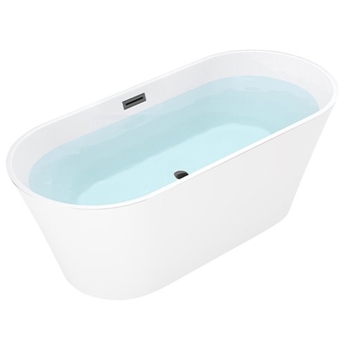 Wanna wolnostojąca biała przelew oraz korek czarny 150 cm Lizbona Hydrosan