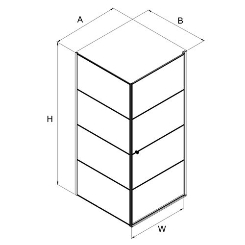 Kabina prysznicowa 90x90 prawa Superia Black New Trendy K-0604