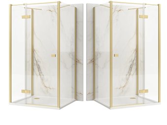 Kabiny prysznicowe Atlas Rea dostępne w różnych rozmiarach – chrom i szczotkowane złoto