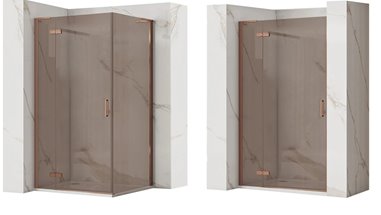 Kabina prysznicowa Hugo Rea w kolorze miedzi szczotkowanej z drzwiami uchylnymi