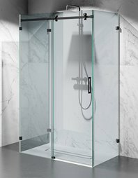 Kabina prysznicowa przyścienna trójścienna z hartowanego szkła