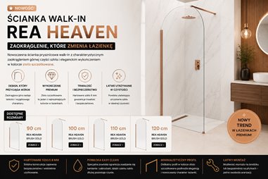 Zaokrąglona ścianka prysznicowa Rea Heaven – nowy trend w łazienkach premium?