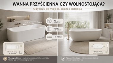 Wanna przyścienna monolityczna czy wolnostojąca? Kiedy warto wybrać model przy ścianie