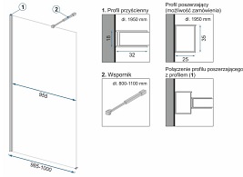Czarna ścianka prysznicowa walk-in 100 cm Aero Black Mat Rea