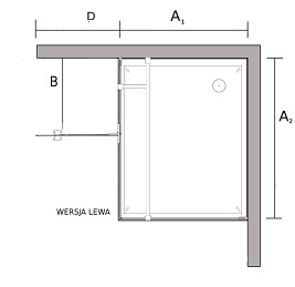 Złota prostokątna kabina prysznicowa 100x80 BK248T08/10ZL Fresh Line Lewa