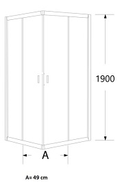 Kabina prysznicowa, kwadratowa 90x90 Stylio BK502QT+
