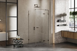 Kabina prysznicowa stal szczotkowana prawa 90x100 cm EXK-3357 Avexa New Trendy Gunmetal Brushed