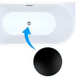 Wanna wolnostojąca przyścienna korek czarny 170 cm Carlo Led Hydrosan