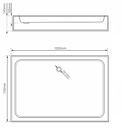 Brodzik prysznicowy prostokątny 70x100 cm BVTRC70X100/14