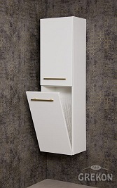 Słupek łazienkowy wiszący z koszem biały mat 143x40 cm Belli Gold Gante