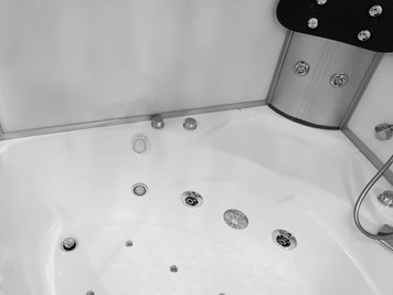 Biała duża kabino wanna spa z hydromasażem i sauną parową 135x135 cm MO-08135BS