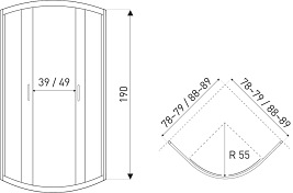 Kabina prysznicowa czarno-złota  90x90 Tiara Gold Kerra
