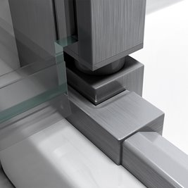 Stal szczotkowana kabina prysznicowa kwadratowa drzwi składane 90x90 KZ08C